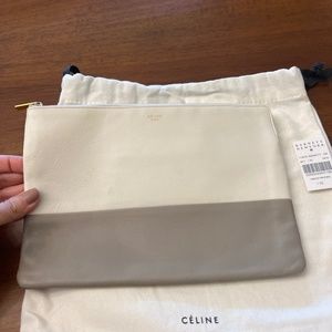 Celine leather pouch clutch